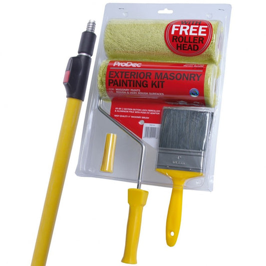 Prodec Twin Sleeve Masonry Paint RollerBrush Pole Painting Kit